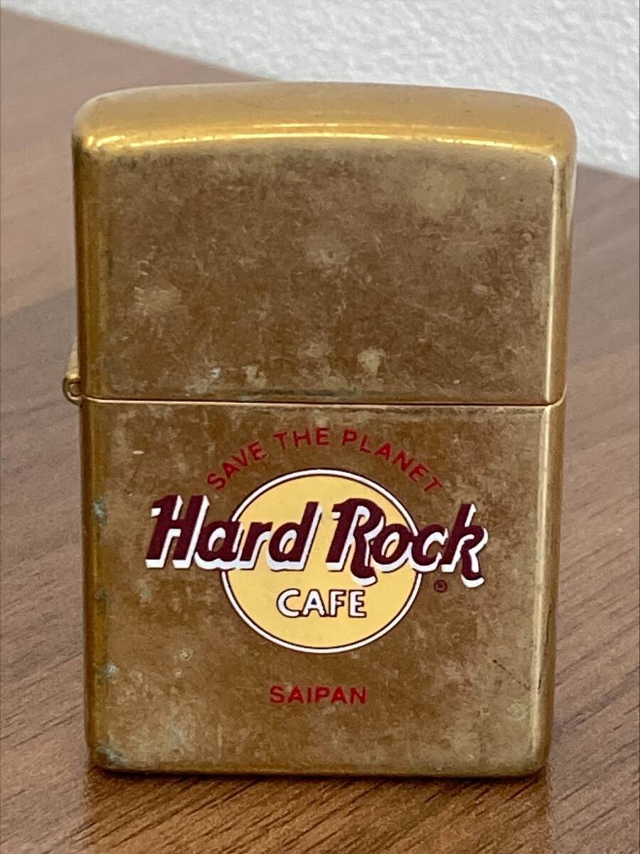 #861I ZIPPO Hard Rock CAFE SAVE THE PLANET SAIPAN MADE IN U.S.A. ハードロックカフェ ジッポー ヴィンテージ 着火未確認の画像1