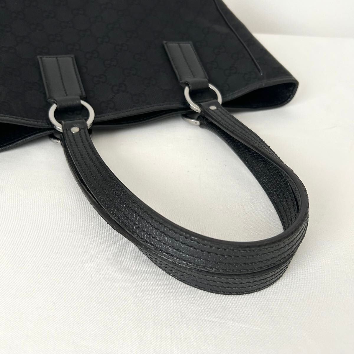 美品  GUCCI/グッチ/トートバッグ GGキャンバス ブラック