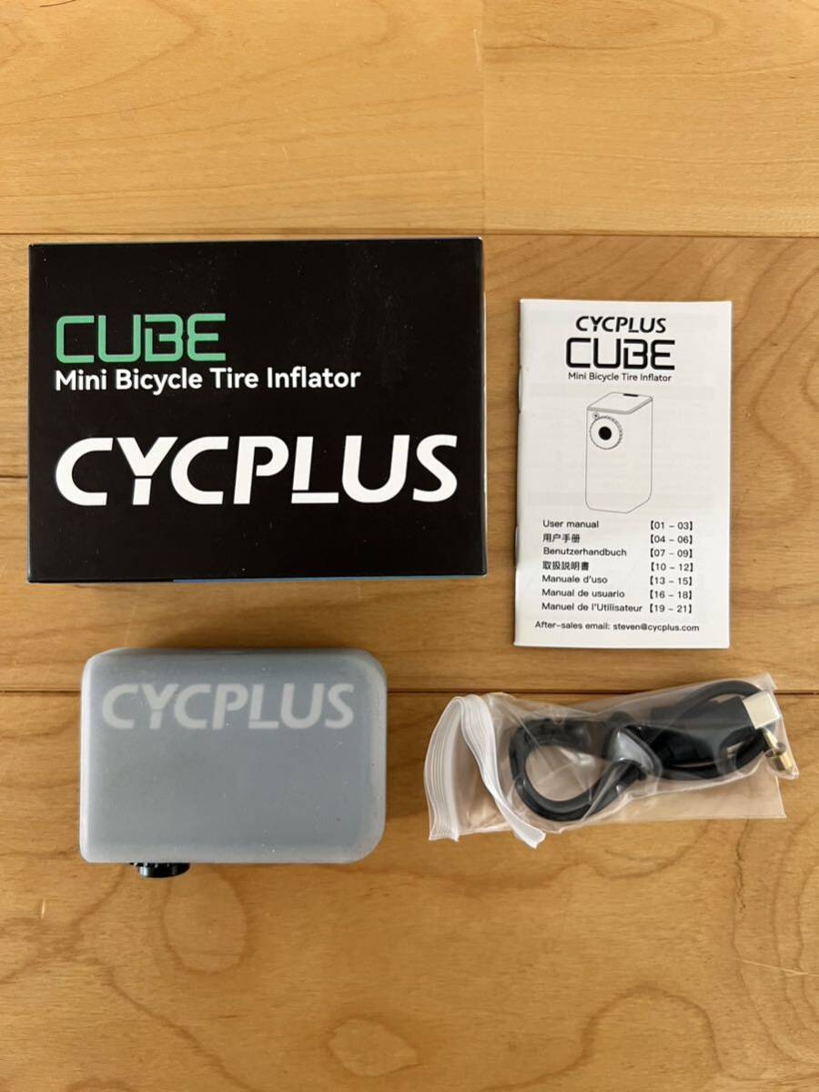 CYCPLUS CUBE 携帯電動ポンプ 最大圧力100PSI 仏＆米バルブ対応 空気入れ 自転車 小型携帯空気入れの画像1