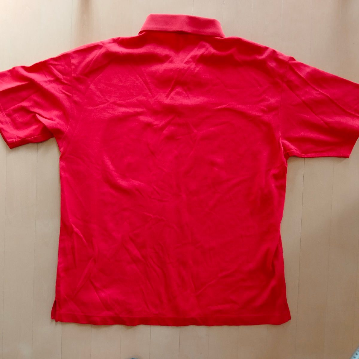 メンズ　大きいサイズ　 半袖ポロシャツ　赤　 ドライ　メッシュ