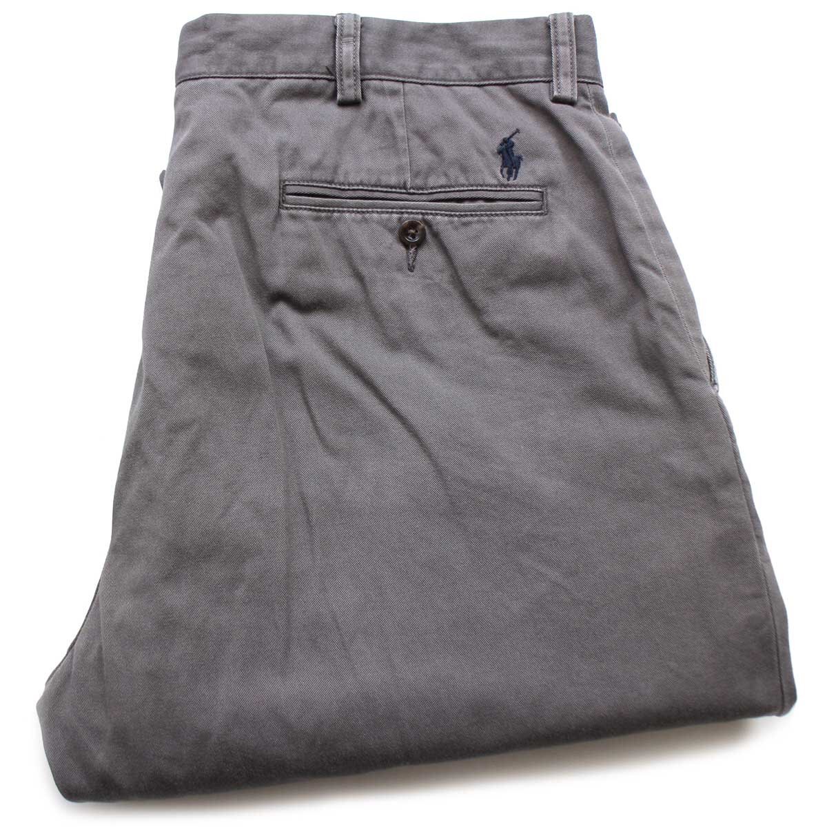 ★00s ポロ ラルフローレン PRESTON PANT コットン チノパン グレー w36 L30★241 オールド クラシック トラウザーズ ワイド_画像1