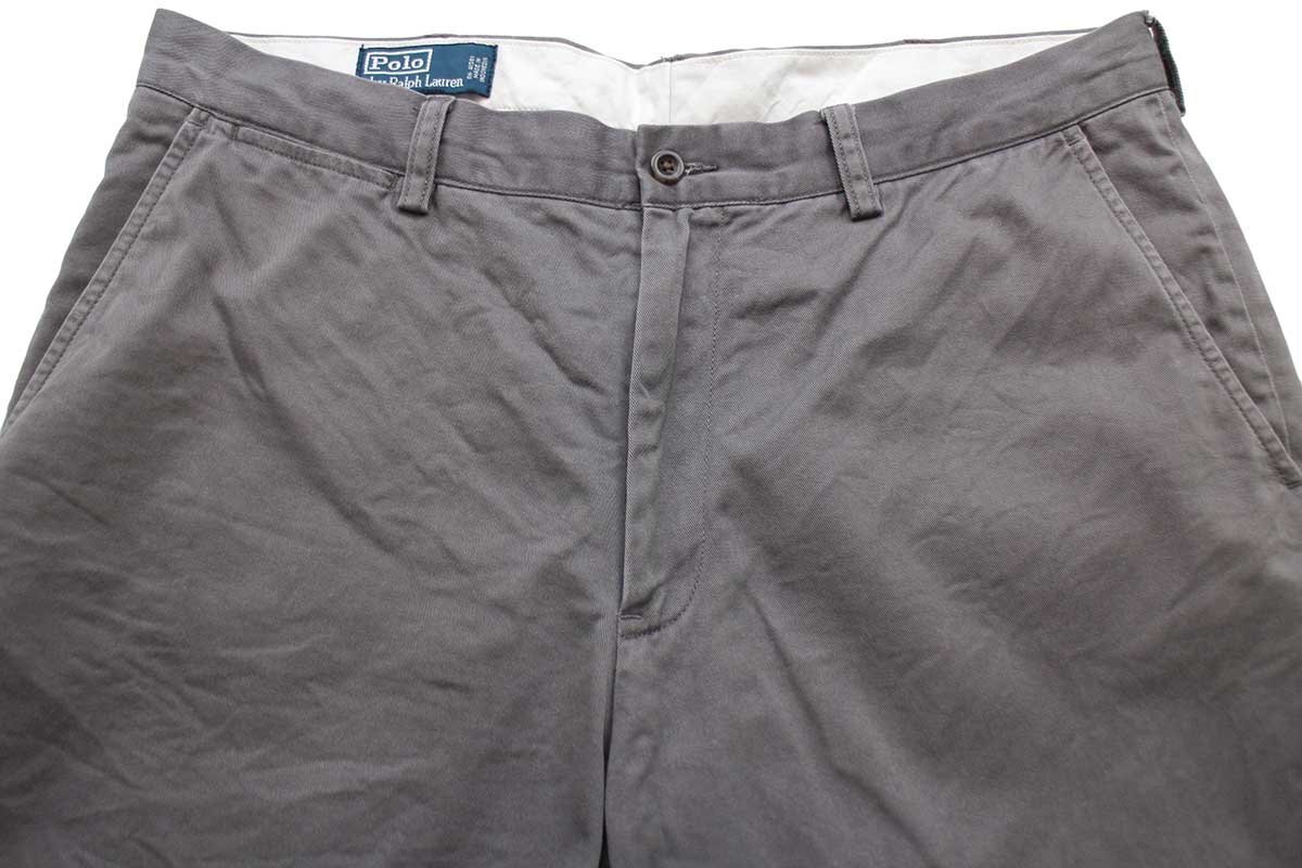 ★00s ポロ ラルフローレン PRESTON PANT コットン チノパン グレー w36 L30★241 オールド クラシック トラウザーズ ワイド_画像4