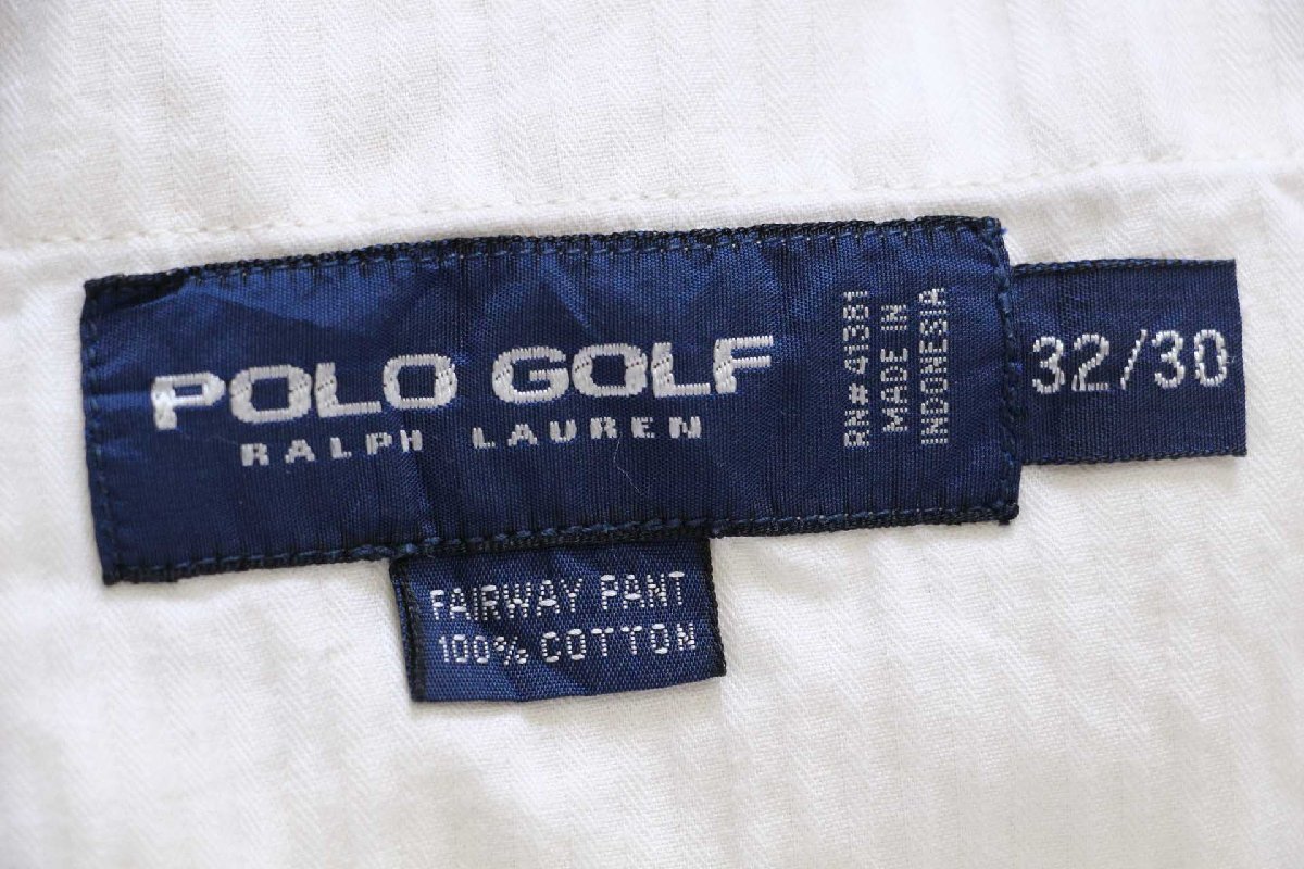 ★00s POLO GOLF ラルフローレン FAIRWAY PANT ツータック コットン チノパン アイボリー w32 L30★オールド トラウザーズ ゴルフ_画像6