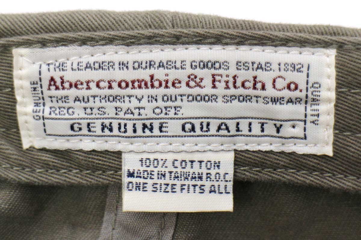 *90s Abercrombie&Fitch Abercrombie & Fitch вышивка & выше like хлопок колпак зеленый серый * Abercrombie & Fitch Old American Casual 