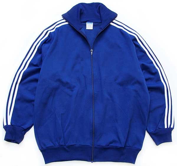 ★80s 西ドイツ製 adidasアディダス ハイネック 無地 トラックジャケット&パンツ セットアップ 紺×白 8★ジャージ ビンテージ ユーロ_画像2