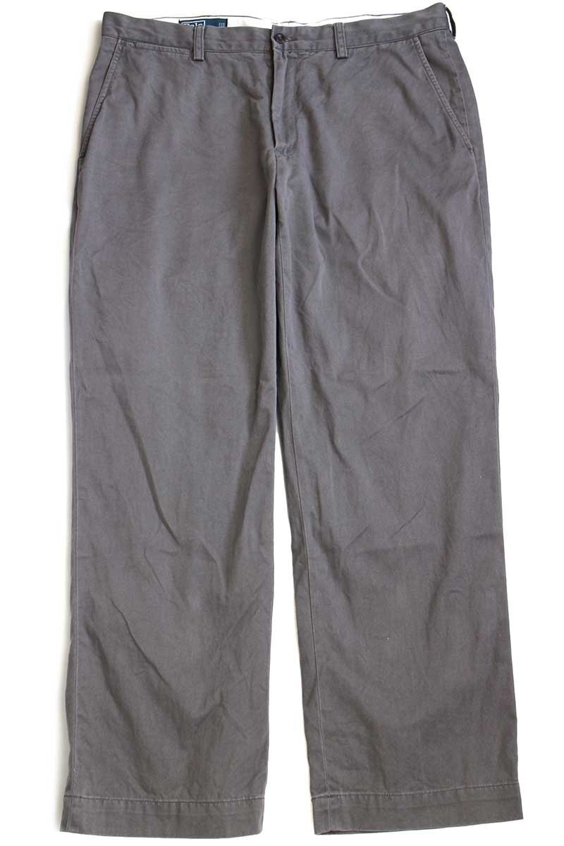 ★00s ポロ ラルフローレン PRESTON PANT コットン チノパン グレー w36 L30★241 オールド クラシック トラウザーズ ワイド_画像2