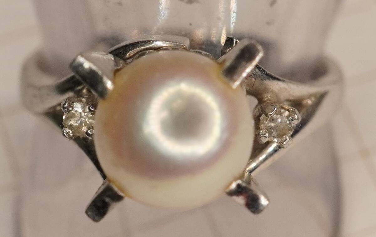 真珠ダイヤ 11号 pt850 大網てんとう虫 H17-891-3の画像2