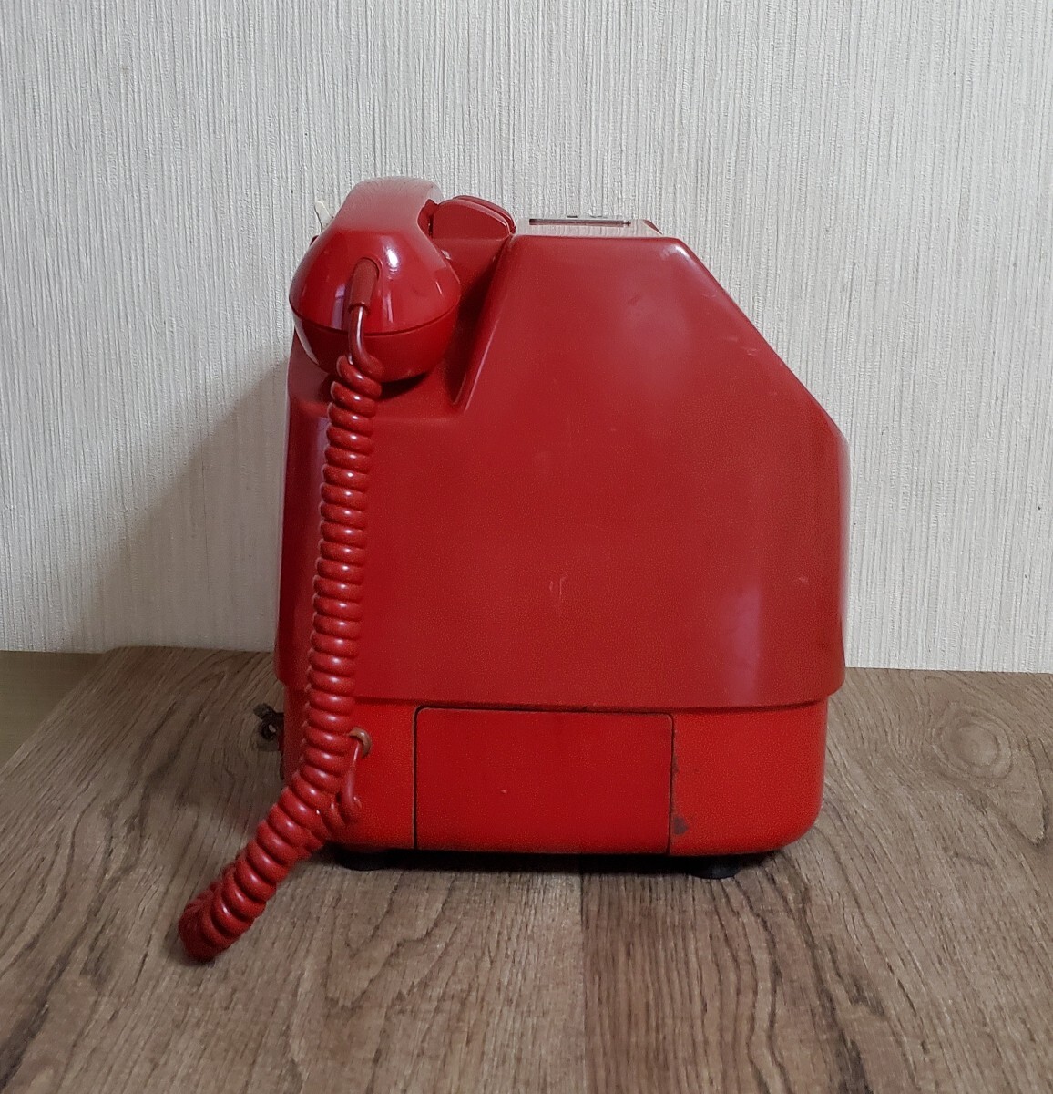 赤電話 田村電機製作所 公衆電話 電話機 レトロ 当時物 昭和 ダイヤル式 アンティーク 貯金箱 ジャンク品 赤電話機 だるま の画像3