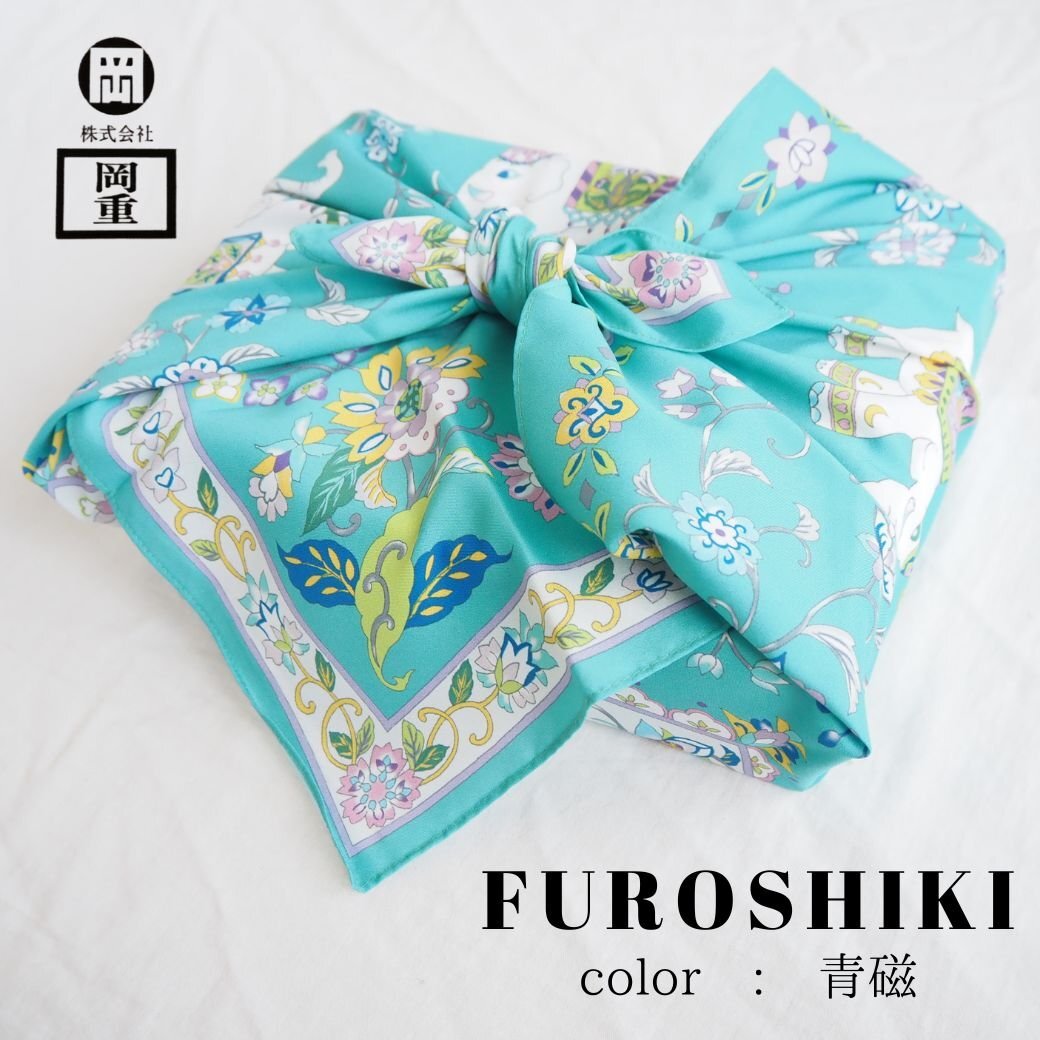  kimono through ok night hill -ply furoshiki ... new color celadon color blue 64cm Kyouyuuzen 