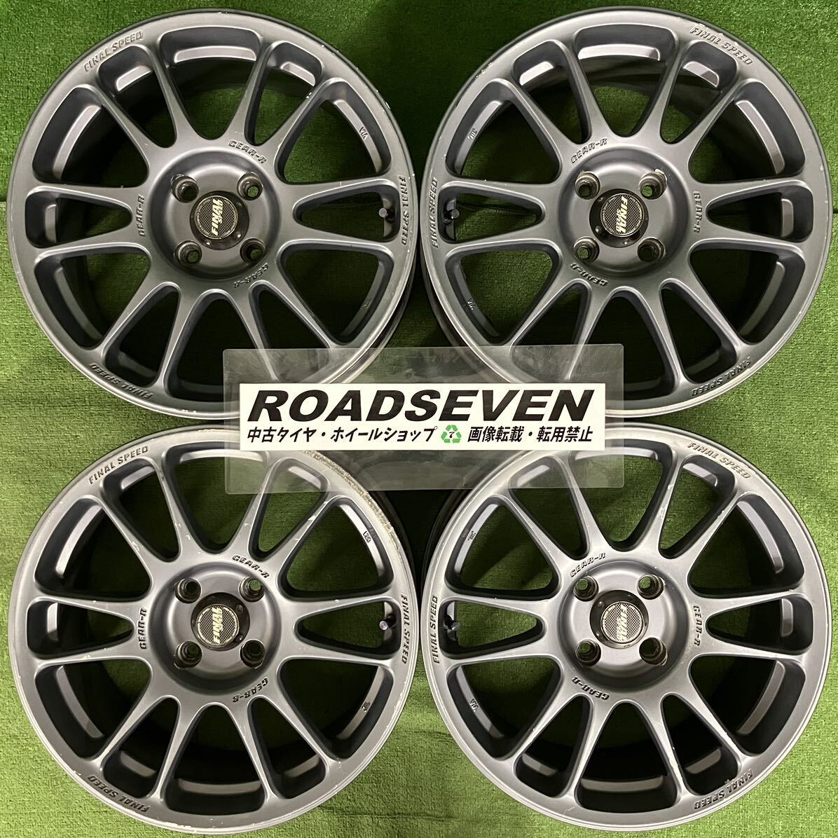 ★マルカ ファイナルスピード GEAR-R 16インチ★16×7J +38 4H/100 ハブ径:約73mm 4本セット 中古 アルミホイール★送料無料_画像1