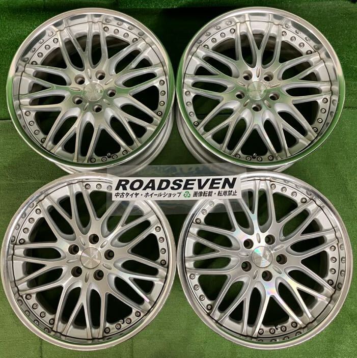 ☆スーパースター レオンハルト ビューゲル19インチ☆サイズ全て手計り19×8.5J+30/19×9.5J+38PCD114.3/5Hハブ径約73㍉中古4本SET送料無料の画像1