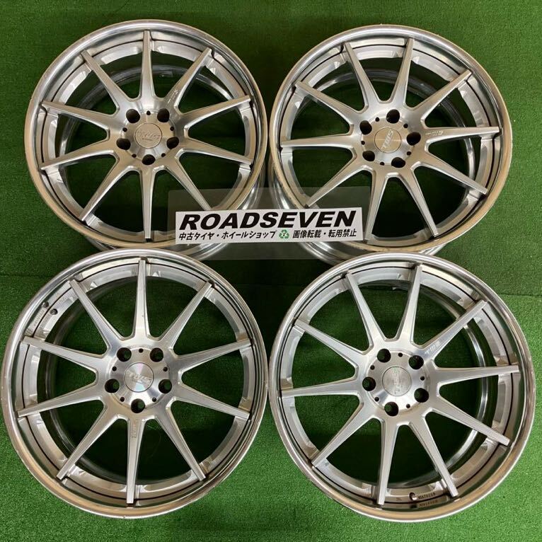 ☆TWS 鍛造19インチFORGED☆異径サイズ19×8.5J+40/19×9.5J+45PCD114.3/5Hハブ径約72㍉☆1本のみ2箇所目立つ歪みジャンク品4本SET送料無料の画像1