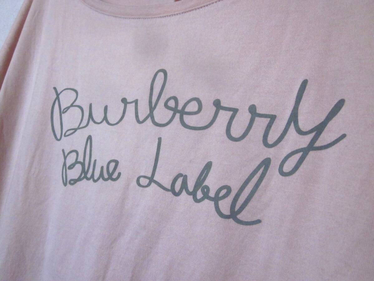 BURBERRY バーバリー フレンチスリーブ フリル 半袖 カットソー Tシャツ レディース 38 三陽商会 サーモンピンク 6668