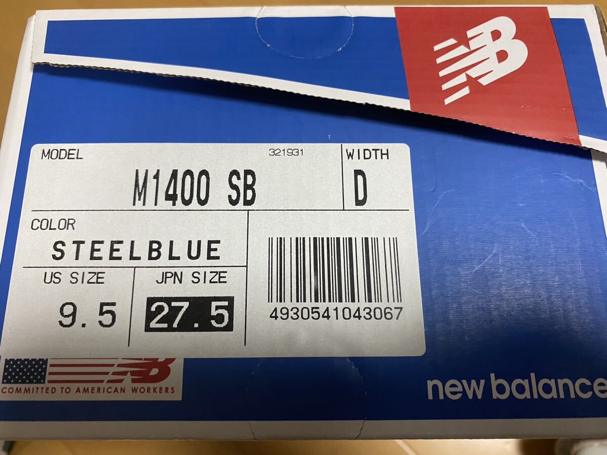  превосходный товар New balance M1400SB USA производства 27.5cm US9.5D NewBalance STEELBLUE серый мужской спортивные туфли обувь 