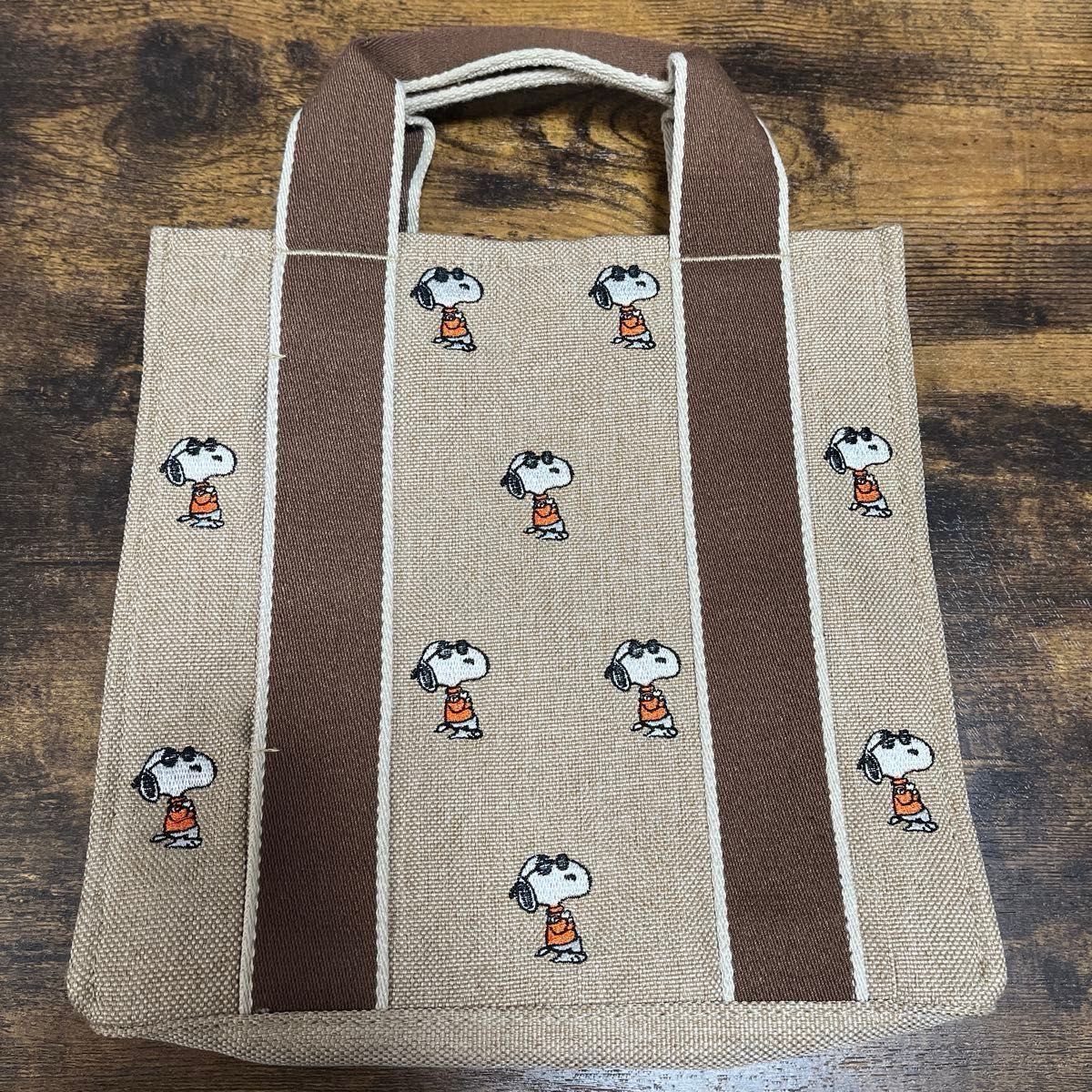 スヌーピー  vintage PEANUTS  ROOTOTE ルートート　刺繍サブトートバッグ　ジョークール