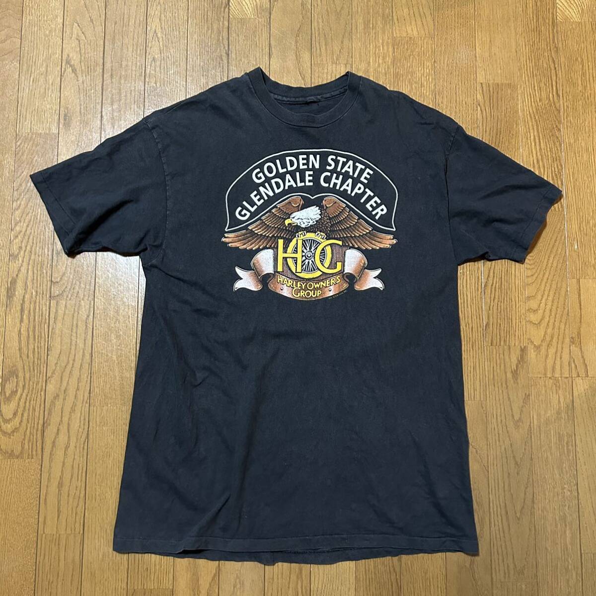 着丈長めXL〜2XL相当 ハーレーダビッドソン 古着半袖Tシャツ 黒 着丈長めXL〜2XL相当 ハーレーダビッドソン 古着半袖Tシャツ 黒