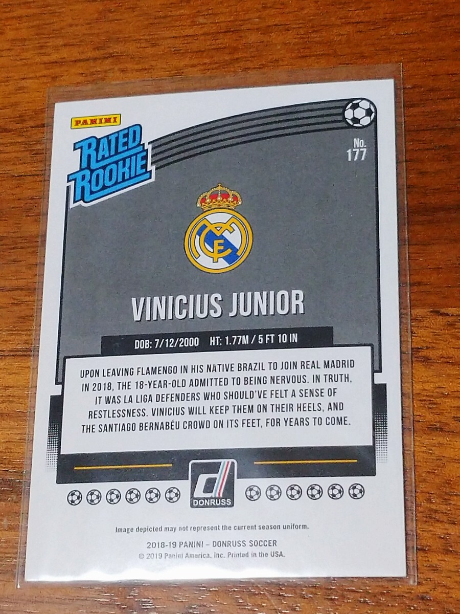 【VINICIUS JUNIOR】2018-19 PANINI DONRUSS Rated Rookie PRESS PROOF RC silver ルーキー ヴィニシウス REAL MADRID CF レアルマドリードの画像2