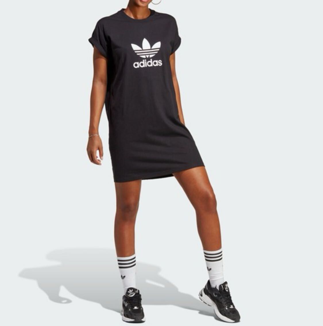 【送料無料】ワンピース アディカラー クラシックス Tシャツワンピース / adidas Originals Mサイズ ブラックの画像6