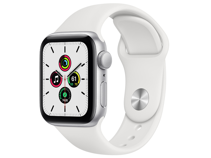 【美品】Apple Watch SE（第１世代） GPSモデル 40mm シルバーアルミニウムケースとホワイトスポーツバンド MYDM2J/Aの画像1