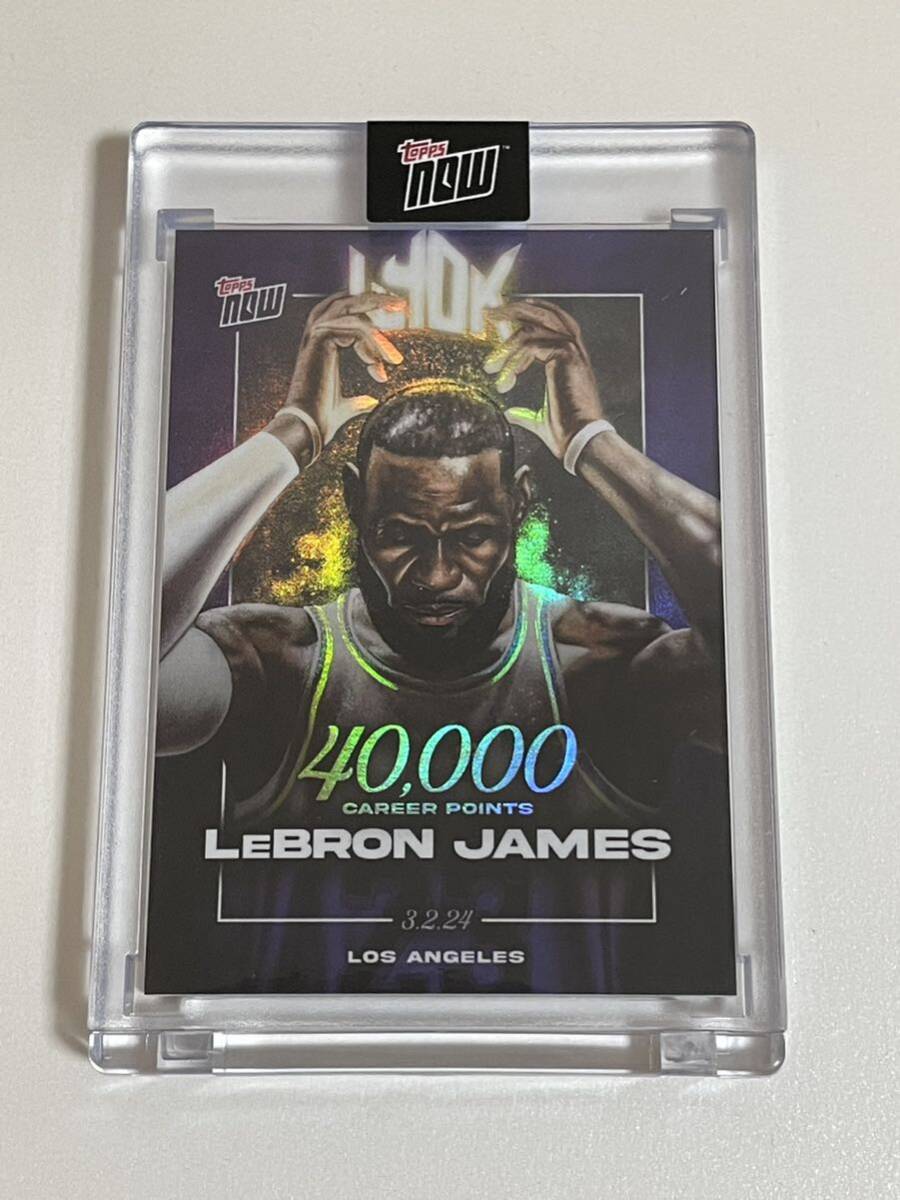 LeBron James 2023-24 Topps now バスケットボールカード LJ-40K 40,000ポイント LOS ANGELES LAKERS レブロン レイカーズ の画像1