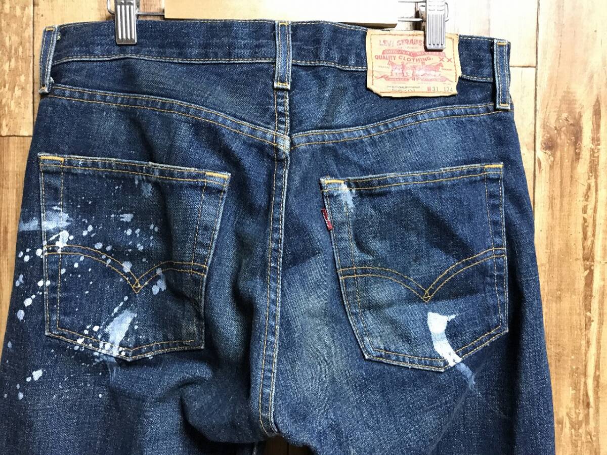 送無♪米国製 Levi's505-03♪ペンキ加工デニム・ジーンズ・W31_画像4