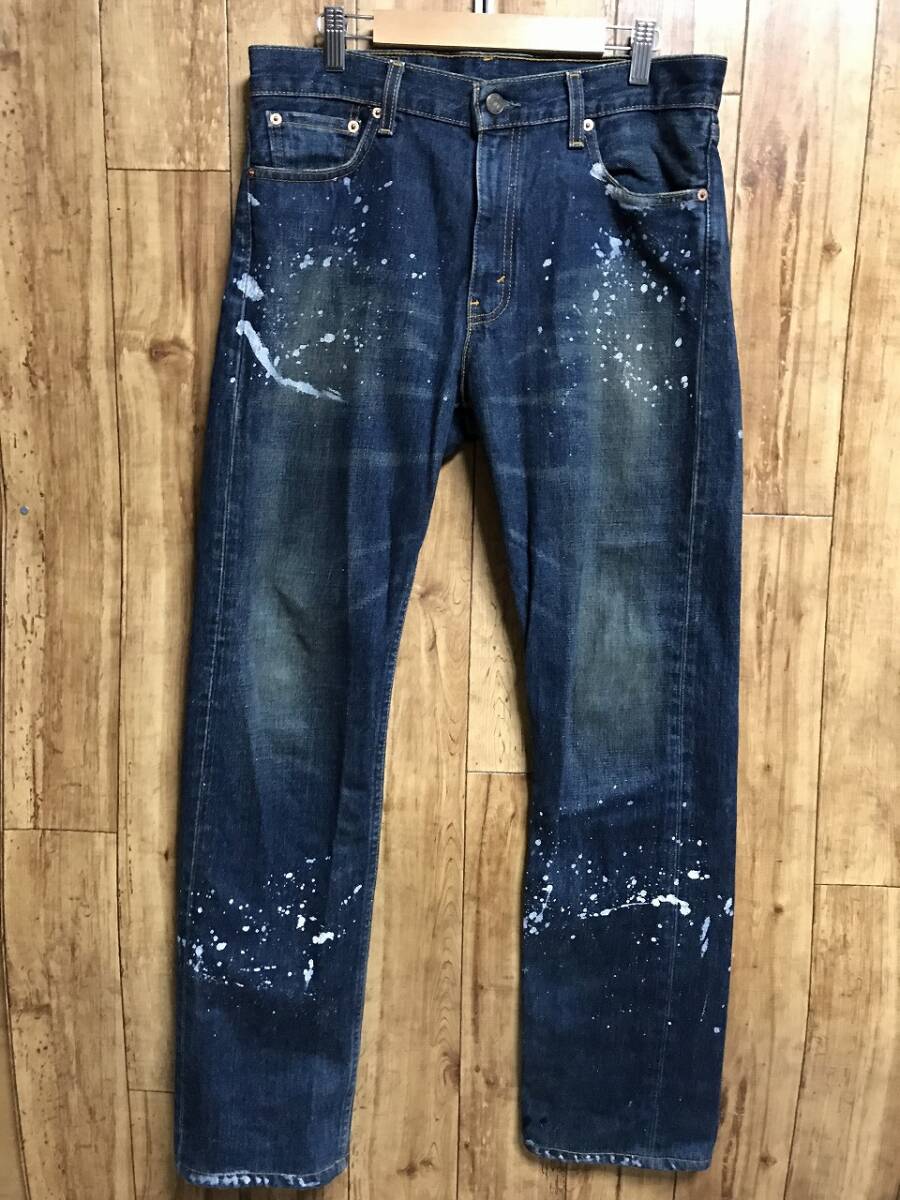 送無♪米国製 Levi's505-03♪ペンキ加工デニム・ジーンズ・W31_画像1