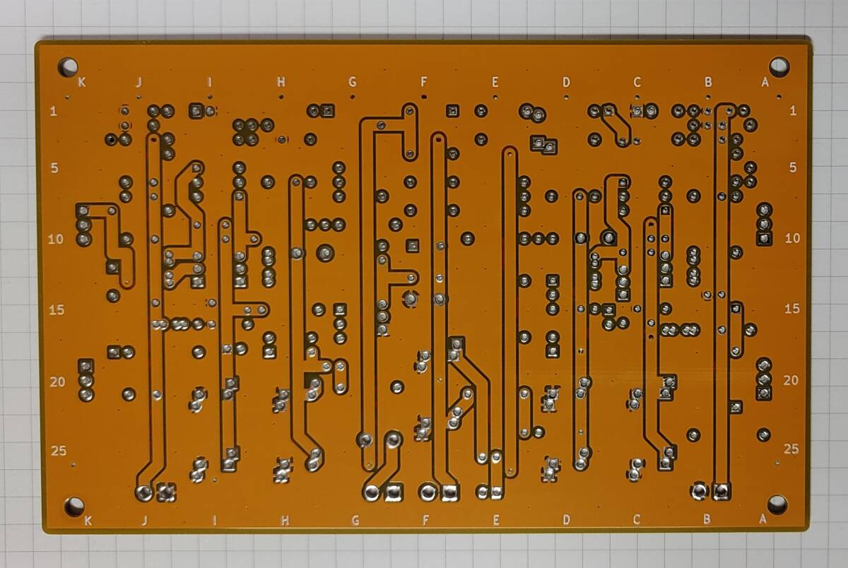 【即決　送料230円】ぺるけ式 トランジスタ式ミニワッター Part5 19V版　自作用　専用基板１枚_出品基板（ハンダ面）