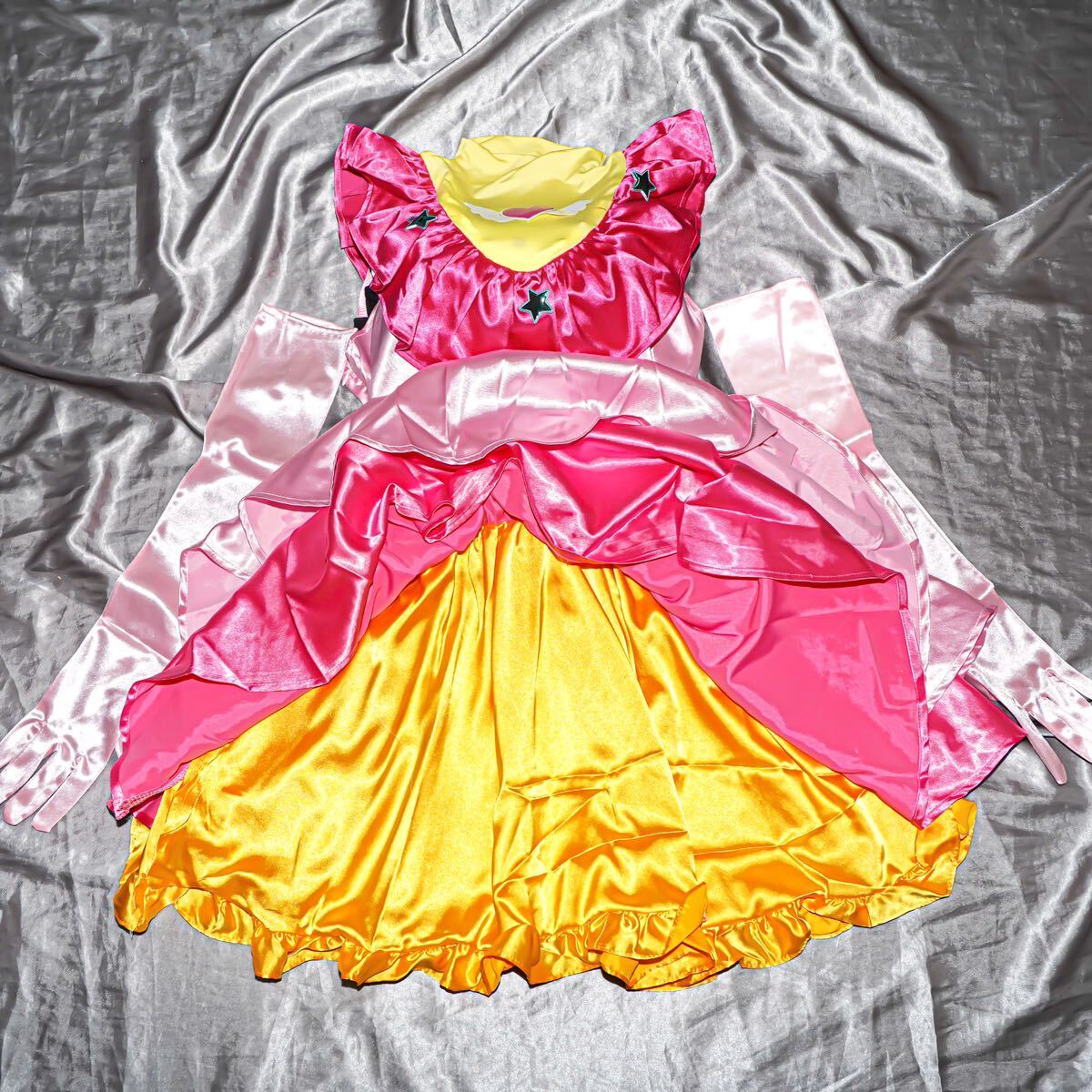  feeling .. cloth * super .... satin *[... .] star . I cosplay * idol dress *.... lining skirt *... costume largish size 