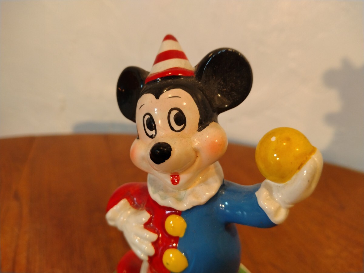 R60403-2 ビンテージ 1980年代 日本製 陶器製 ミッキーマウス オルゴール人形_画像3