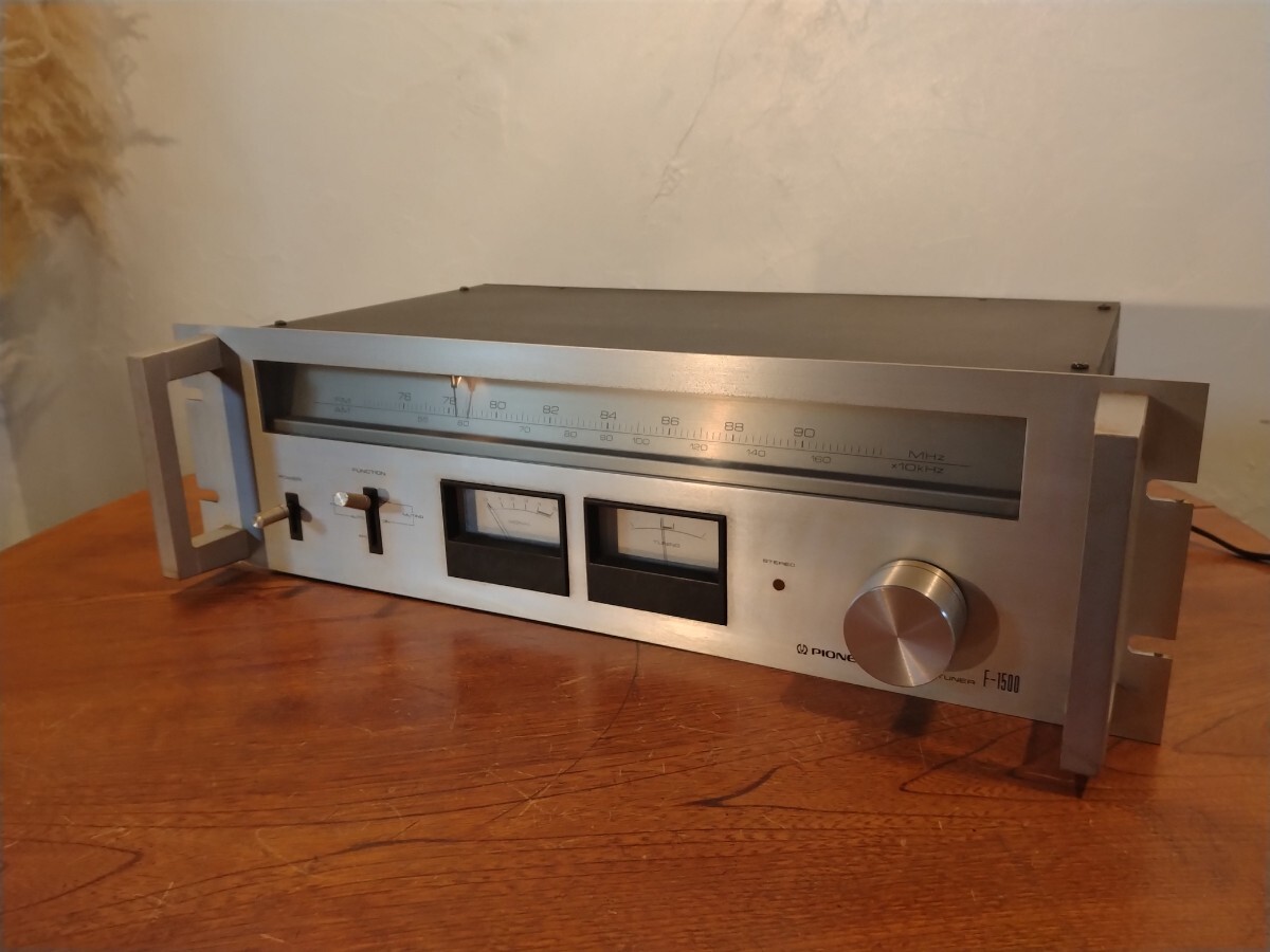 R60430-1 Showa era series retro Pioneer audio tuner F-1500 electrification only has confirmed used present condition goods 