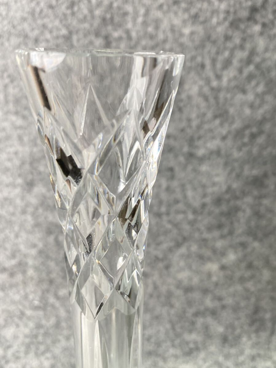  Vintage высота остров магазин покупка Royal Brierley crystal стекло ваза один колесо ..26cm * цветок входить ваза для цветов crystal стекло Royal blaia Lee 