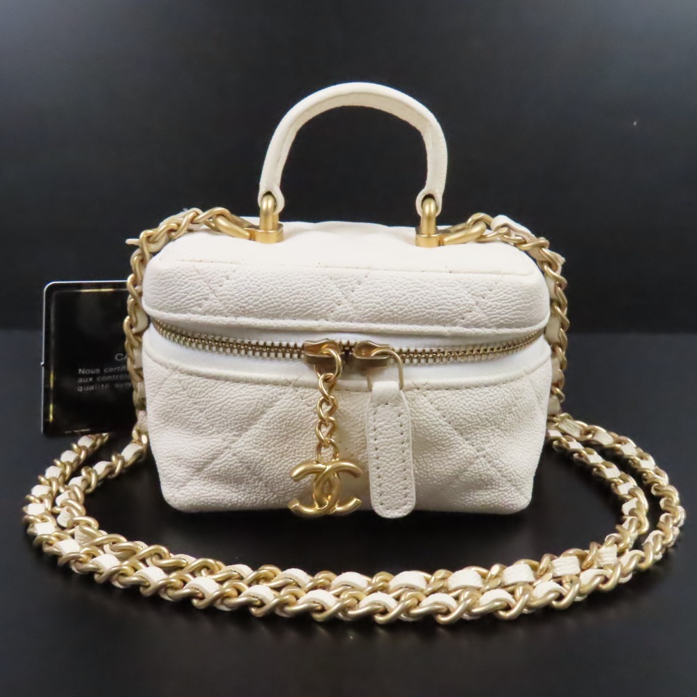 40927★1円スタート★CHANEL シャネル 極美品 31番台 マトラッセ バニティ ココマーク ミニ チェーンショルダーバッグ キャビアスキン