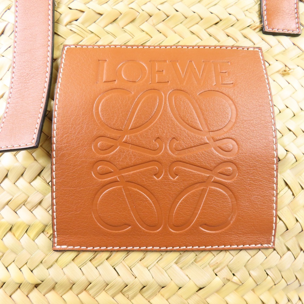 40824★1円スタート★LOEWE ロエベ 新品同様美品 バスケットバッグ かごバッグ トートバッグ アナグラム ヤシの木 ラフィア_画像6