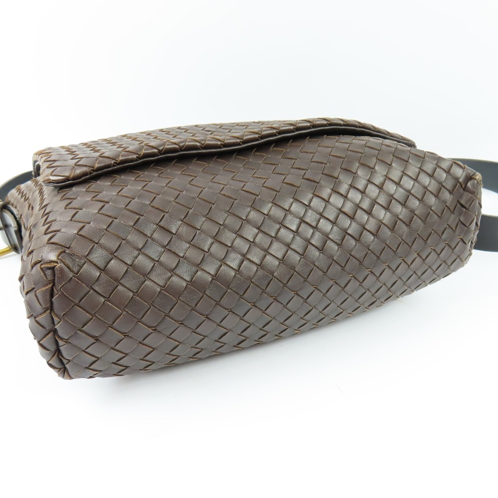 40831★1円スタート★BOTTEGAVENETA ボッテガヴェネタ 外極美品 イントレチャート 斜め掛けOK ショルダーバッグ ラムスキンの画像5