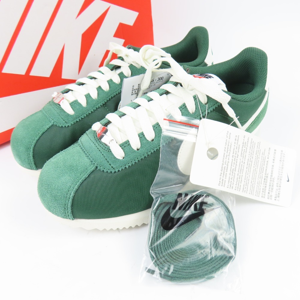 40921★1円スタート★NIKE ナイキ 未使用品 CORTEZ DZ2795-300 靴 シューズ 24cm スニーカー スウェード ナイロンキャンバス グリーン_画像1