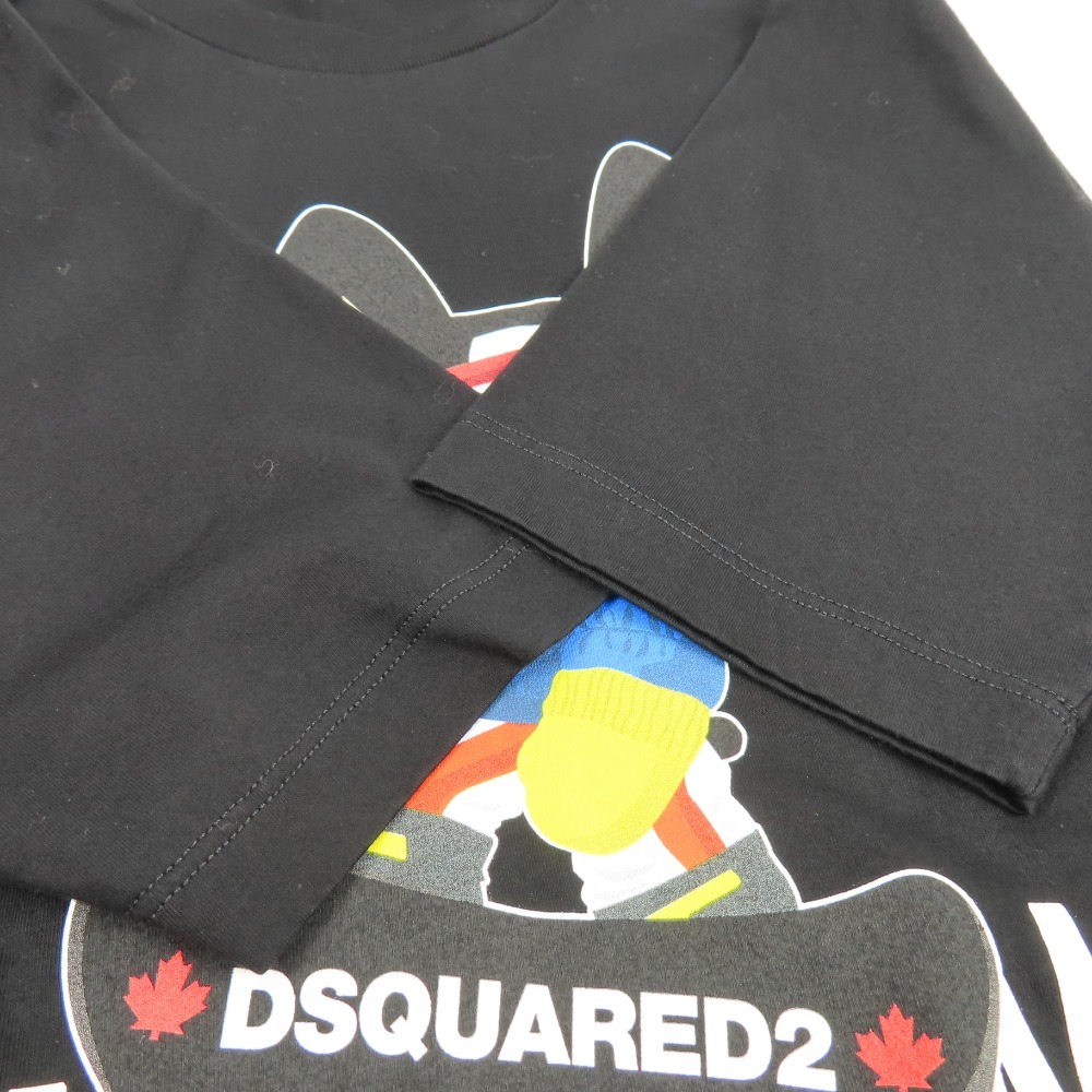 78529DSQUARED2 ディースクエアード 未使用 ICONプリント 犬 ドッグ 服 トップス XS 半袖Ｔシャツ コットン ブラック ユニセックス_画像5