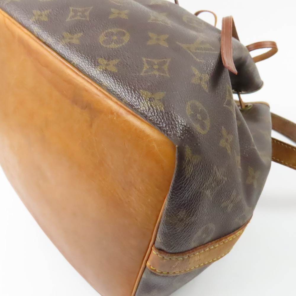 79762LOUIS VUITTON ルイヴィトン プチノエ 巾着バッグ ヴィンテージ モノグラム ショルダーバッグ PVC ヌメ革 ブラウン レディースの画像3