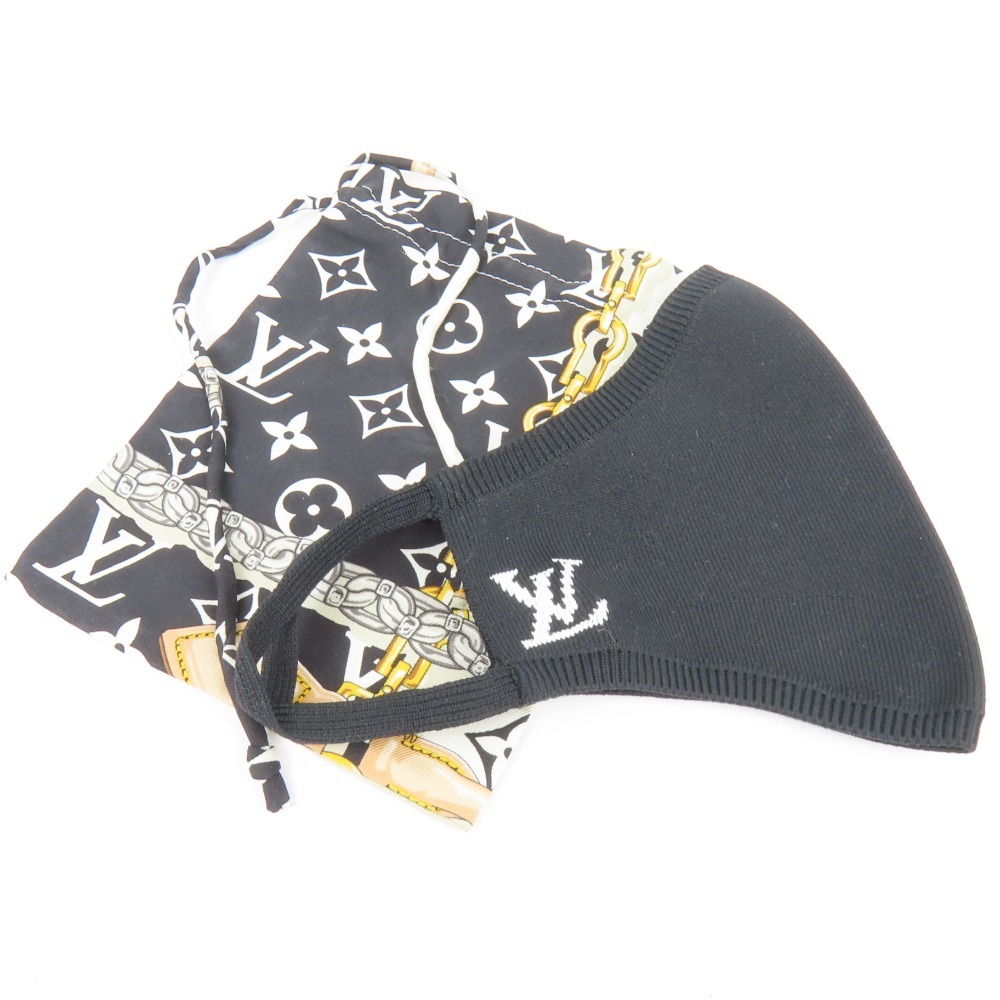 41054★1円スタート★LOUIS VUITTON ルイヴィトン 未使用品 マスクマイユ マスク マスクケース付 22年製 伸縮性 M76748 ナイロン ブラック_画像1