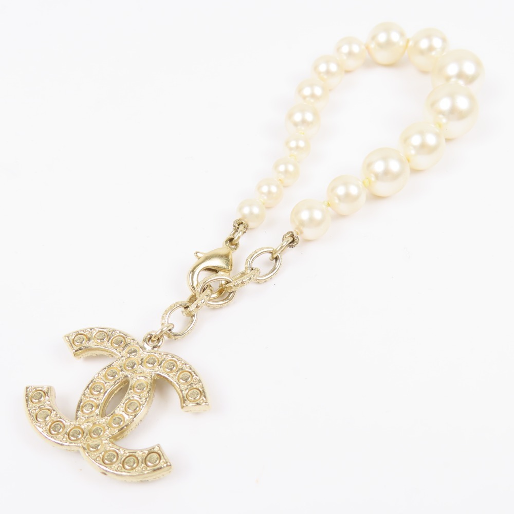 41069★1円スタート★CHANEL シャネル 極美品 ココマーク アクセサリー パールブレスレット ブレスレット フェイクパール GP ゴールドの画像2