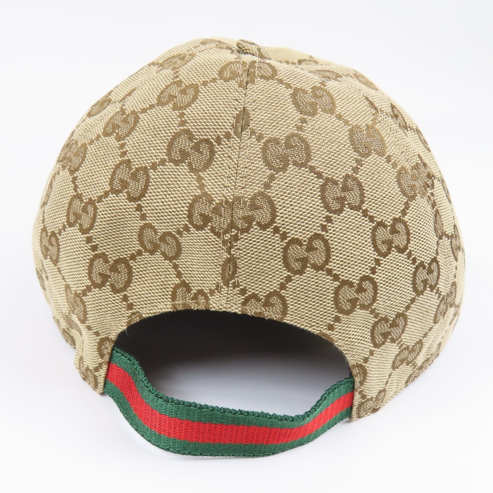 41143★1円スタート★GUCCI グッチ 極美品 ベースボール 帽子 L 56cm シェリーライン キャップ キャンバス ブラウンの画像6