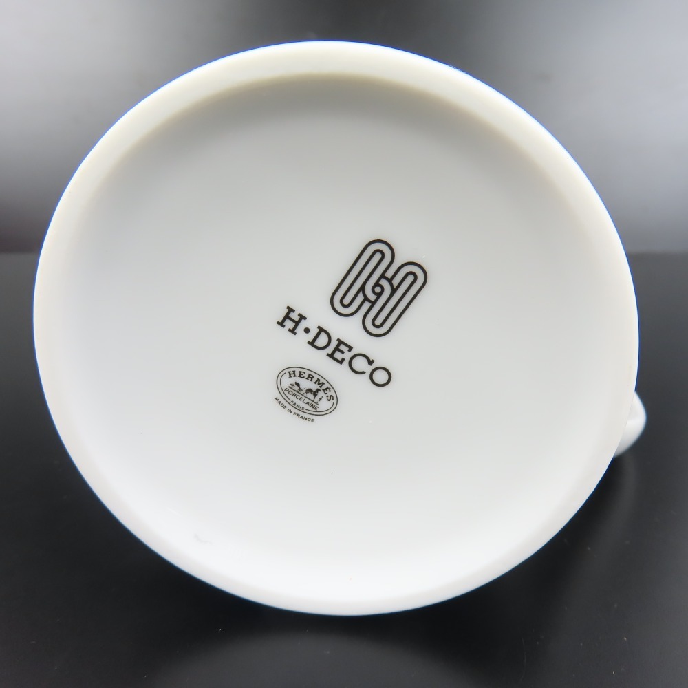 78734HERMES エルメス 未使用品 H DECO Hデコ コップ 食器 マグカップ 陶器 ホワイト ユニセックス_画像5