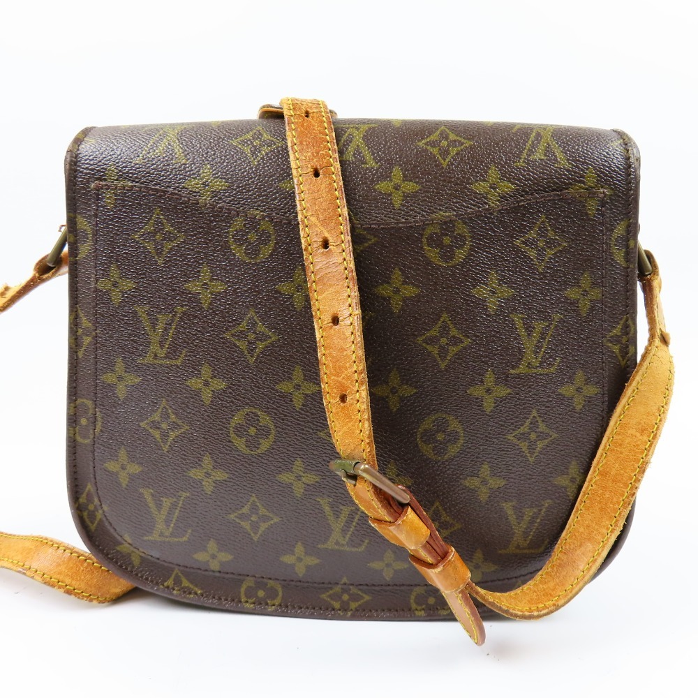 79642LOUIS VUITTON ルイヴィトン サンクルーGM 斜め掛けOK ヴィンテージ モノグラム ショルダーバッグ PVC ヌメ革 ブラウン レディース_画像2