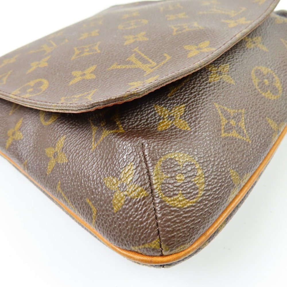 79657LOUIS VUITTON ルイヴィトン 中極美品 ミュゼットサルサショート ヴィンテージ モノグラム ショルダーバッグ PVC ブラウン レディース_画像4