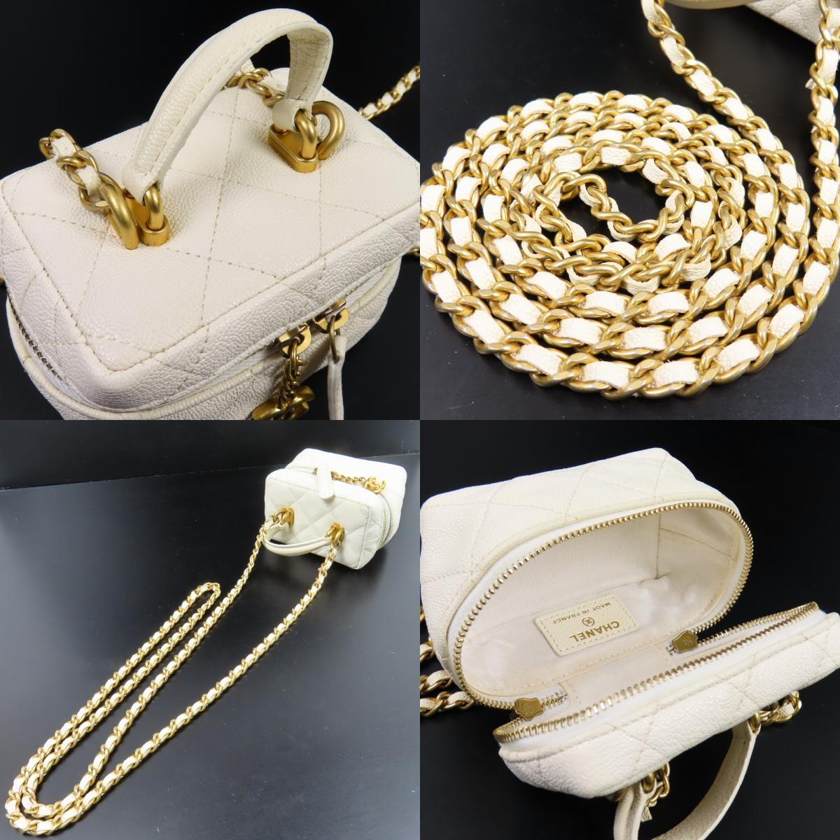 40927★1円スタート★CHANEL シャネル 極美品 31番台 マトラッセ バニティ ココマーク ミニ チェーンショルダーバッグ キャビアスキン_画像9