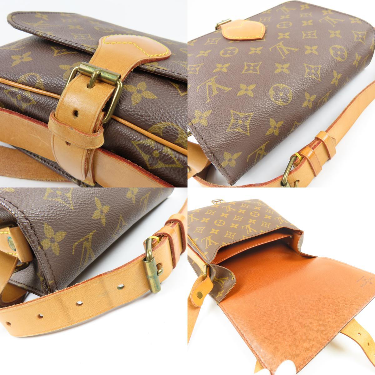 79425LOUIS VUITTON ルイヴィトン 中極美品 カルトシエールMM 斜め掛けOK ヴィンテージ モノグラム ショルダーバッグ PVC ヌメ革_画像9