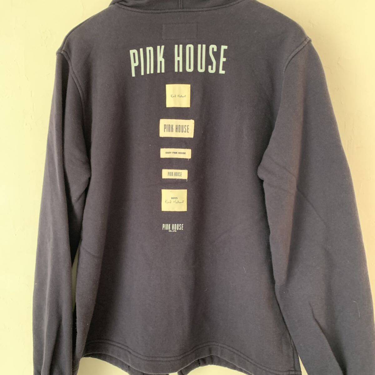  Pink House длинный рукав Parker темно-синий цвет тренировочный Parker Zip Parker Zip выше полный Zip темно-синий 