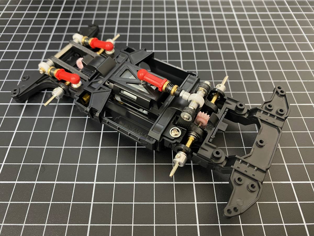 * высокая точность ограничение * Tamiya Mini 4WD часть CNC обработка отделка MS шасси ( черный )tore подвеска подвеска конечный продукт . колонка 