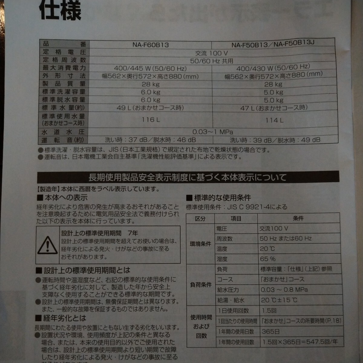 全自動洗濯機 パナソニック panasonic NA-F50B13J 2019年製 約2年使用 5.0kgの画像7