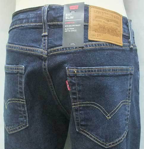 □新品 即決 Levi's　リーバイスジーンズ　タイトストレートジーンズ　04511-2408 濃い中古加工色　33インチ_画像4