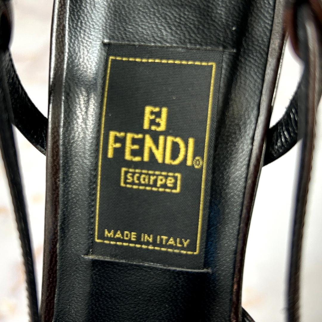【美品】FENDI フェンディ　レオパレード　ハラコ　レザー　ミュール　パンプス　36サイズ（23cm相当）_画像8
